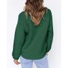 imageCoololi Womens Puff Sleeve Knit Pullover Ribbed Sweaters Crewneck Oversized Loose Casual Cozy Soft Slouchy Sweater TopsDark Green