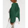 imageCoololi Womens Puff Sleeve Knit Pullover Ribbed Sweaters Crewneck Oversized Loose Casual Cozy Soft Slouchy Sweater TopsDark Green