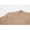 imageCoololi Womens Puff Sleeve Knit Pullover Ribbed Sweaters Crewneck Oversized Loose Casual Cozy Soft Slouchy Sweater TopsKhaki