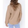 imageCoololi Womens Puff Sleeve Knit Pullover Ribbed Sweaters Crewneck Oversized Loose Casual Cozy Soft Slouchy Sweater TopsKhaki