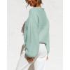 imageCoololi Womens Puff Sleeve Knit Pullover Ribbed Sweaters Crewneck Oversized Loose Casual Cozy Soft Slouchy Sweater TopsMint