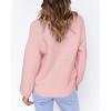 imageCoololi Womens Puff Sleeve Knit Pullover Ribbed Sweaters Crewneck Oversized Loose Casual Cozy Soft Slouchy Sweater TopsPink