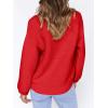 imageCoololi Womens Puff Sleeve Knit Pullover Ribbed Sweaters Crewneck Oversized Loose Casual Cozy Soft Slouchy Sweater TopsRed