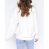 imageCoololi Womens Puff Sleeve Knit Pullover Ribbed Sweaters Crewneck Oversized Loose Casual Cozy Soft Slouchy Sweater TopsWhite
